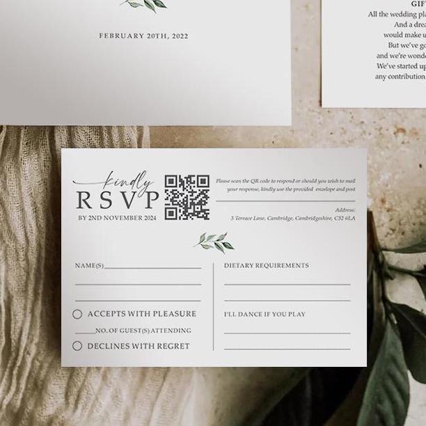 Minimalist RSVP card